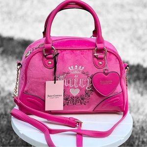 Juicy Couture Bag FREE LOVE HERITAGE BOWLERS Pink Purse